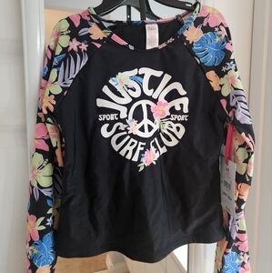 Justice Black Floral 2 Piece Swimsuit